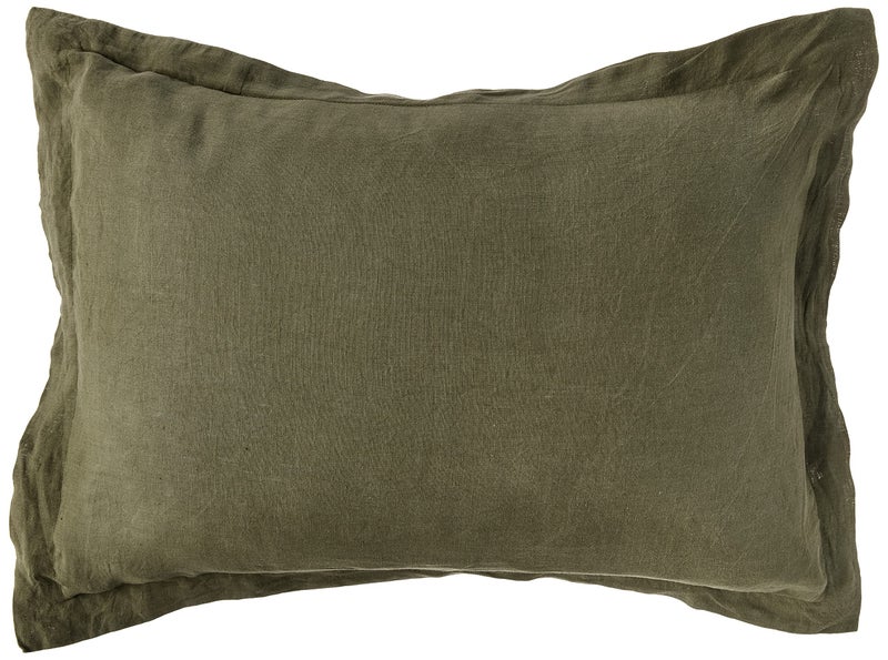 Brooklyn Loom Linen Duvets Olive Green Linen 3-Piece Full/Queen Duvet Set, Solid Color Themed, for Men and Women, Oeko-TEX Certified Confidence - Image 4